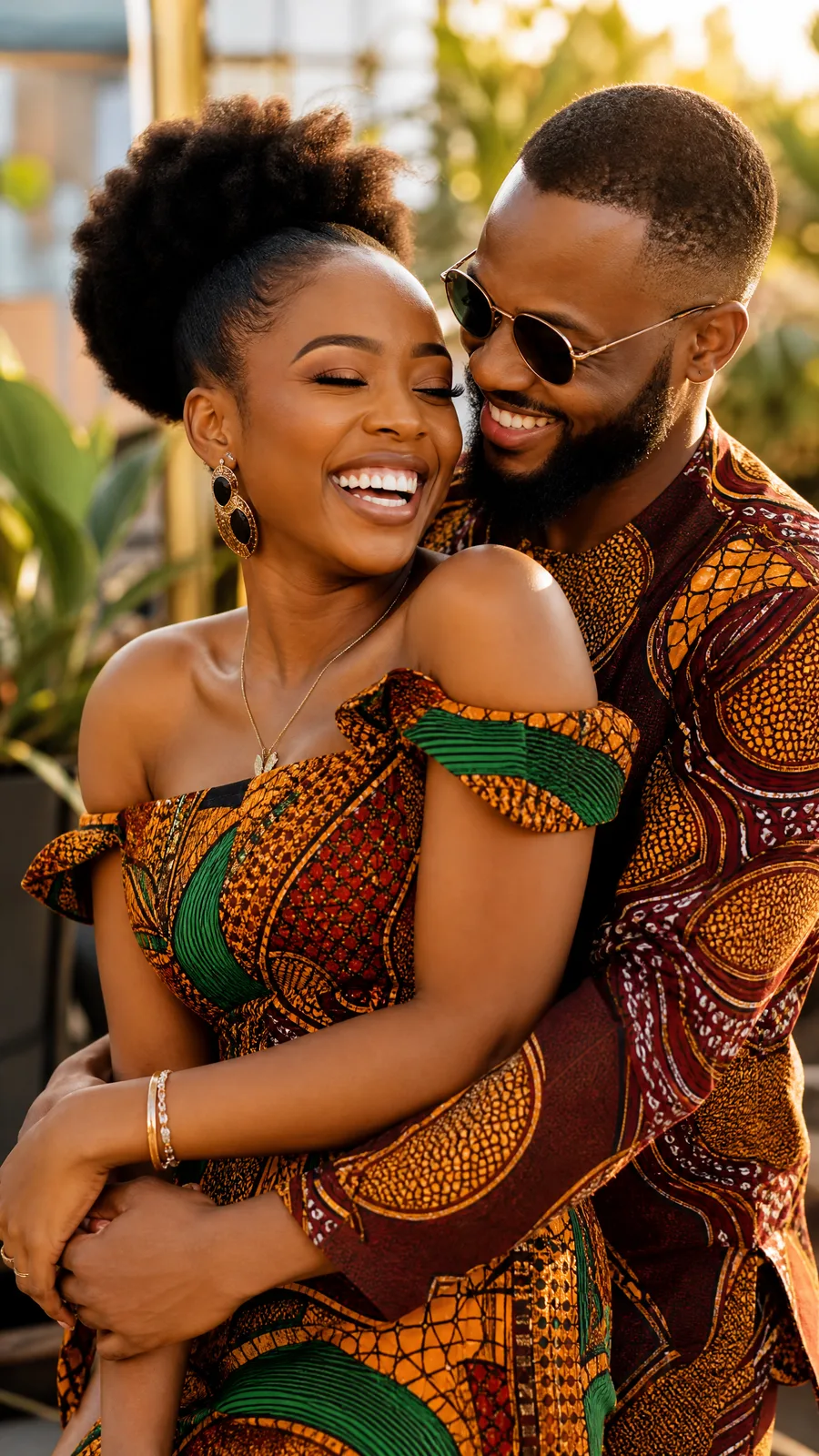Couple en tenue traditionnelle en pagne